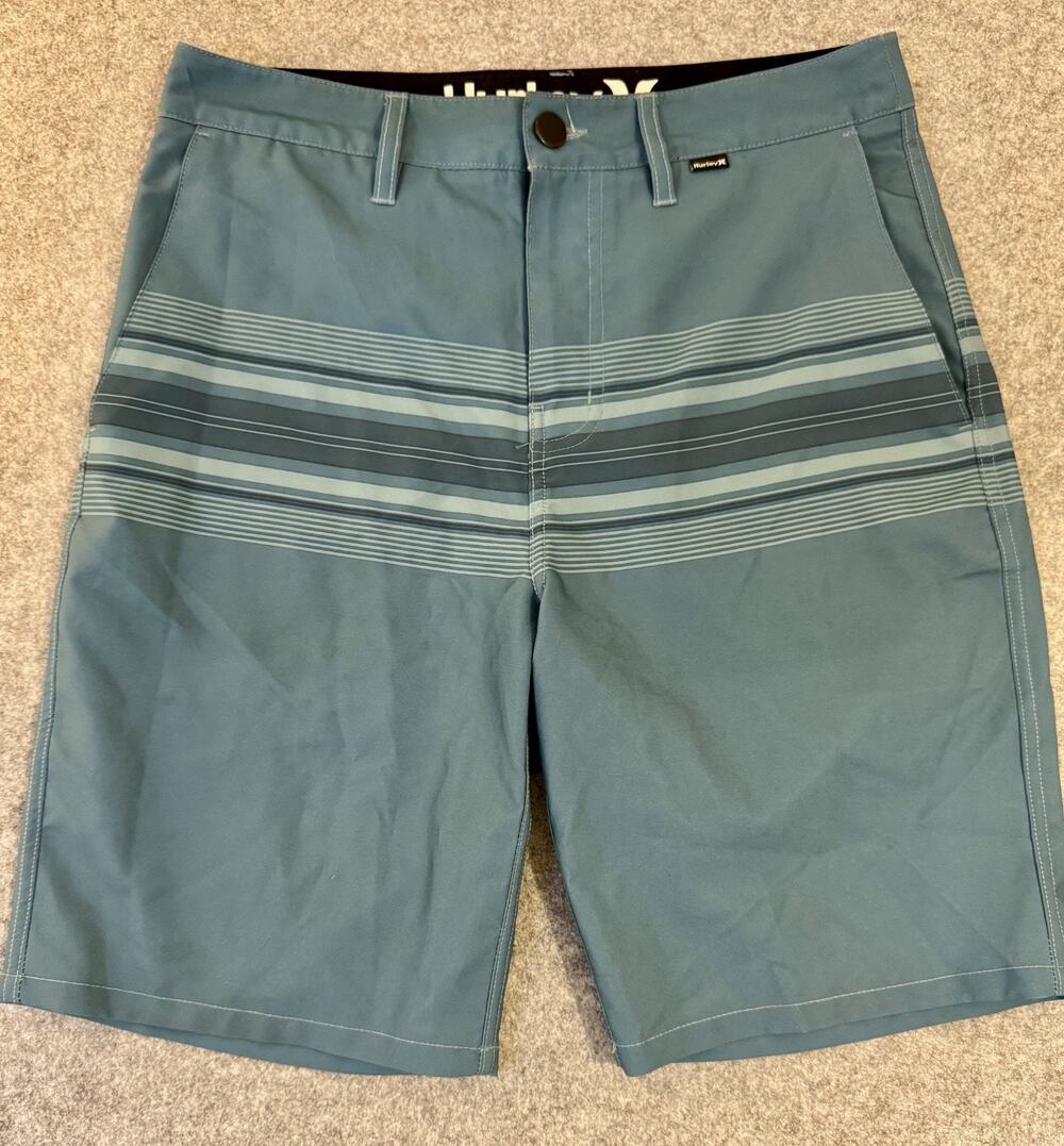 Hurley Board Shorts Mens 29 Blue Stripe Swim Surf Hybrid